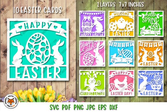 Download Happy Easter Card Bundle SVG,Bunny Card - Card bundle svg Collection