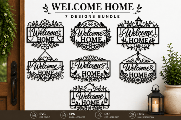 Download Welcome Home Sign SVG Laser Cut Bundle - Home sign svg Collection
